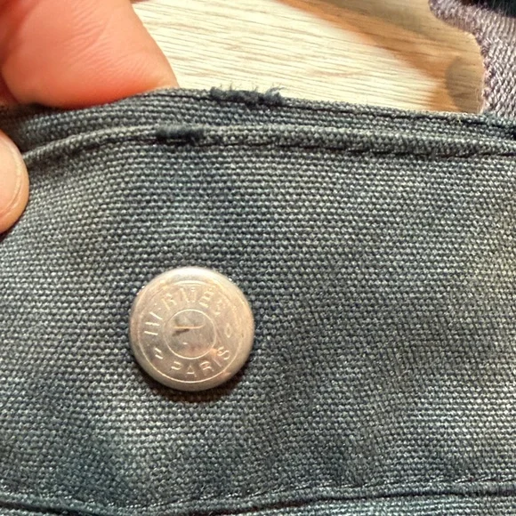 Hermes Black and Brown Canvas Tote - Picture 3 of 7